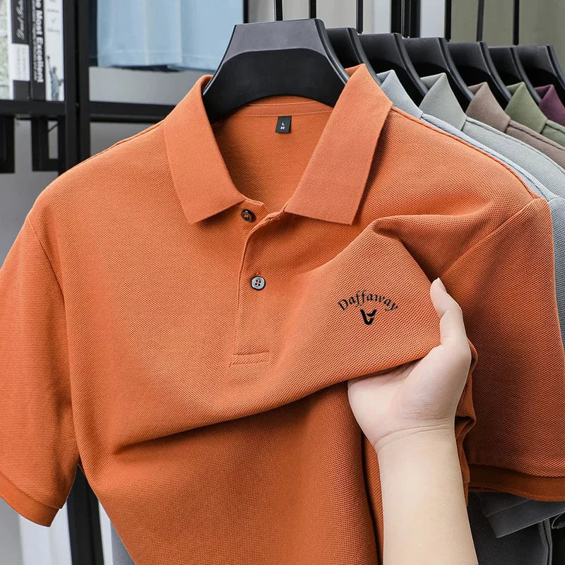 Camiseta polo de marca de golf de manga corta, 100% algodón, informal, para hombre, novedad de verano, estampada, deportiva, cómoda, transpirable, con solapa