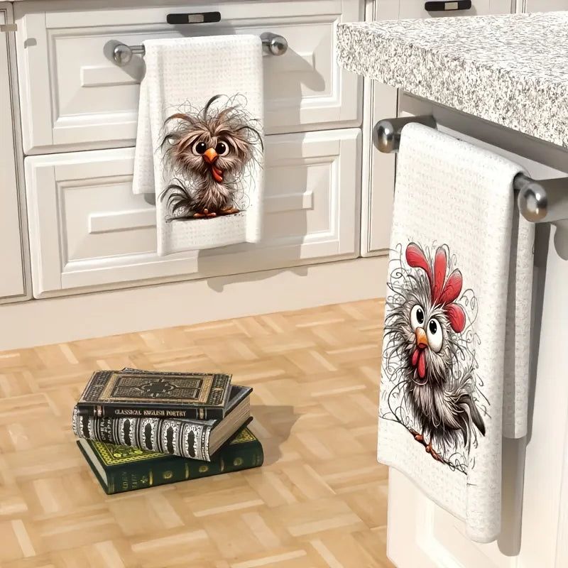 Paquete de 2 paños de limpieza para el hogar divertidos con forma de animal, estropajos, paños de cocina, paños de té y manteles individuales, utilizados para lavar y secar artículos para el hogar, paños de secado suave