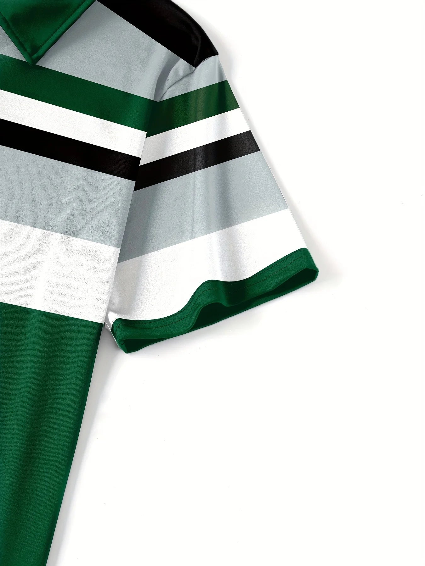 Camisa de golf informal con estampado 3D de cuadros a rayas para hombre, polo de manga corta con botones para primavera, verano y otoño