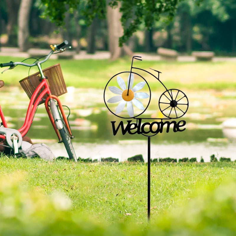 1 unidad de decoración de molino de viento de Margarita para jardín al aire libre, decoración de molino de viento de Metal para patio, decoración artística para patio de casa, regalo, añadir un interés