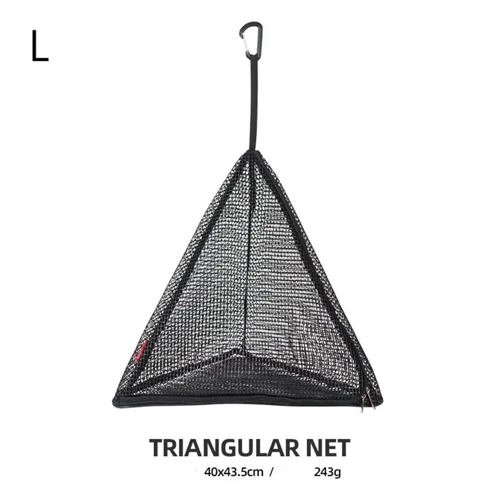 Cesta de cocina para acampar al aire libre, utensilios de cocina plegables triangulares para Picnic, red de secado, bolsa colgante de malla de almacenamiento, organizador de alimentos secos para Picnic