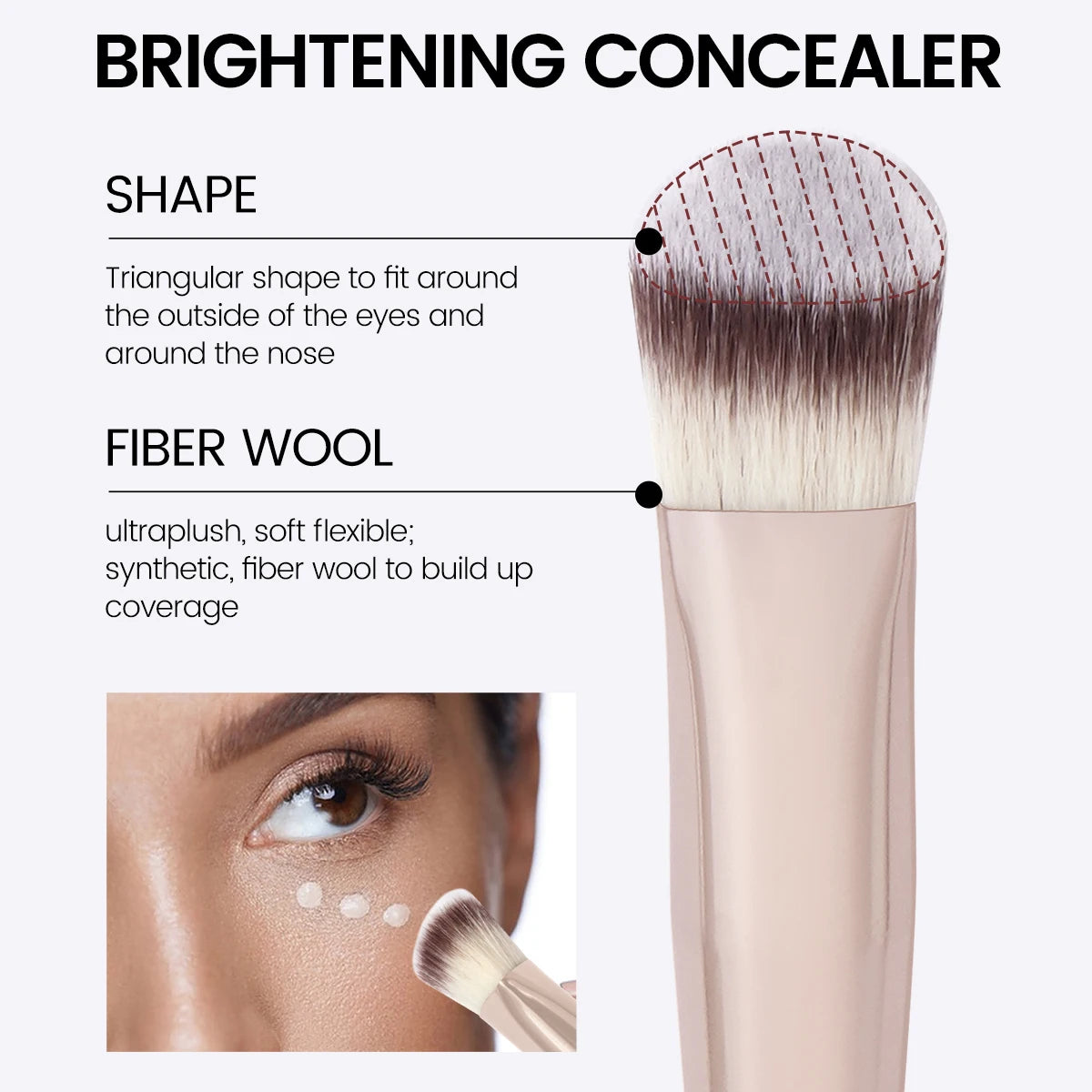 MAANGE-brocha de maquillaje para corrector de ojos, brocha triangular para base, mezcla de crema líquida, corrector, herramientas cosméticas de maquillaje