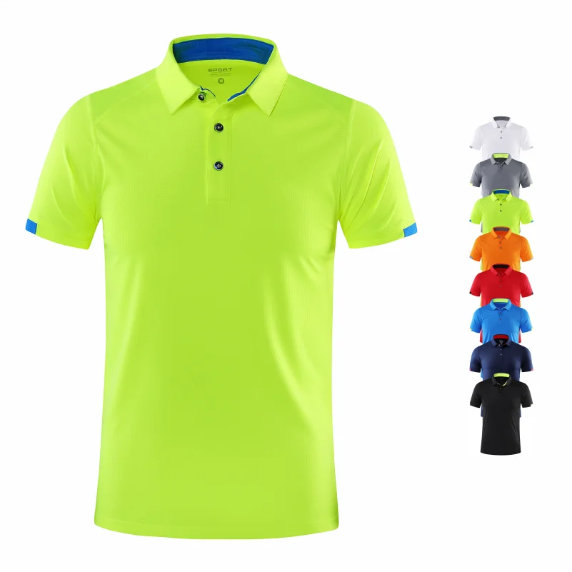 Polo de manga corta de secado rápido, marca de grupo de empresa de Golf, solapa transpirable, deportes, manga corta, 8 colores, grande