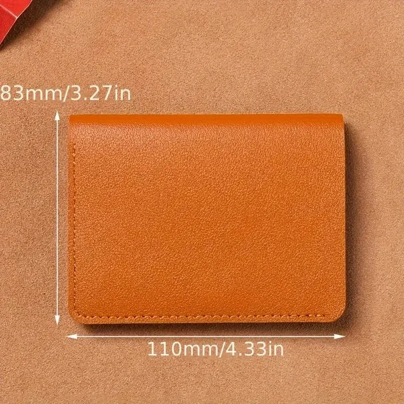 Cartera pequeña de cuero para hombre, monedero corto y sencillo para mujer, monedero ultrafino a la moda para tarjetas de crédito