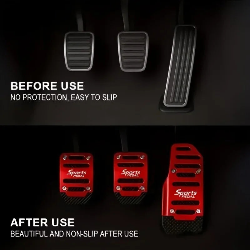 3 pedales de coche antideslizantes manuales: diseñado ergonómicos, duraderos, adecuados para acelerador, freno y transmisión manual.