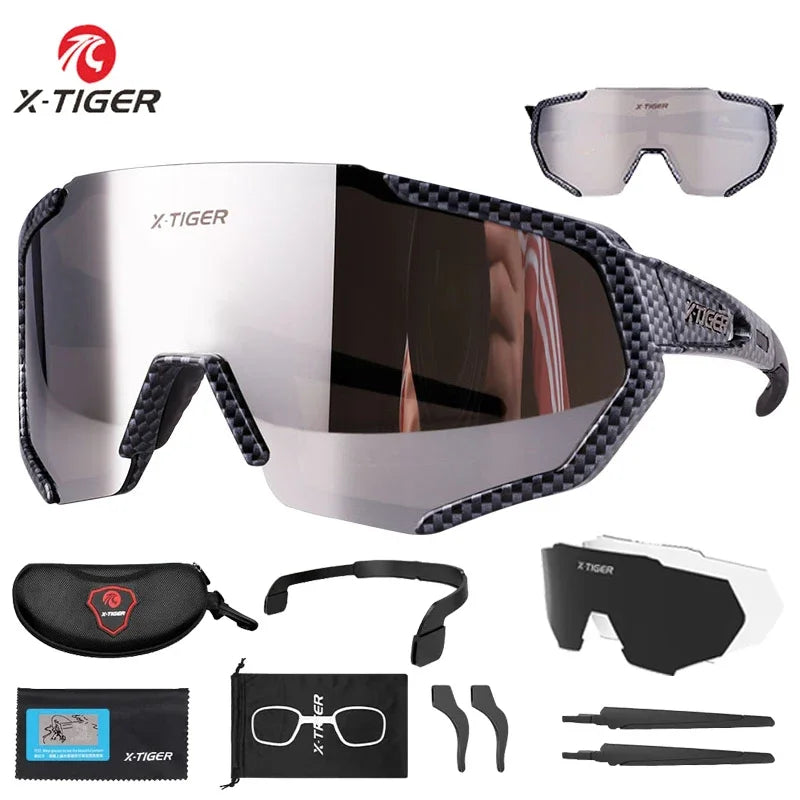 Gafas de sol polarizadas para Ciclismo de montaña para hombre y mujer, lentes de sol de X-TIGER, para carreras