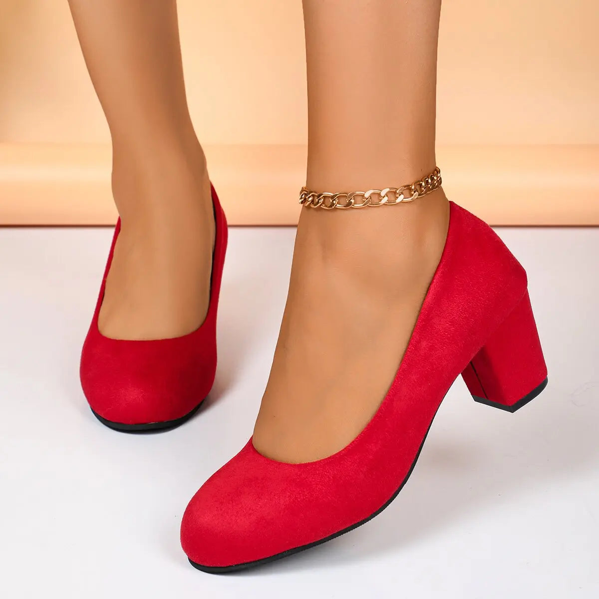 Zapatos De tacón alto poco profundos para Mujer, Zapatos De tacón medios Retro, tendencia De moda, Zapatos De diseñador De otoño, Zapatos De vestir para caminar, Zapatos De Mujer