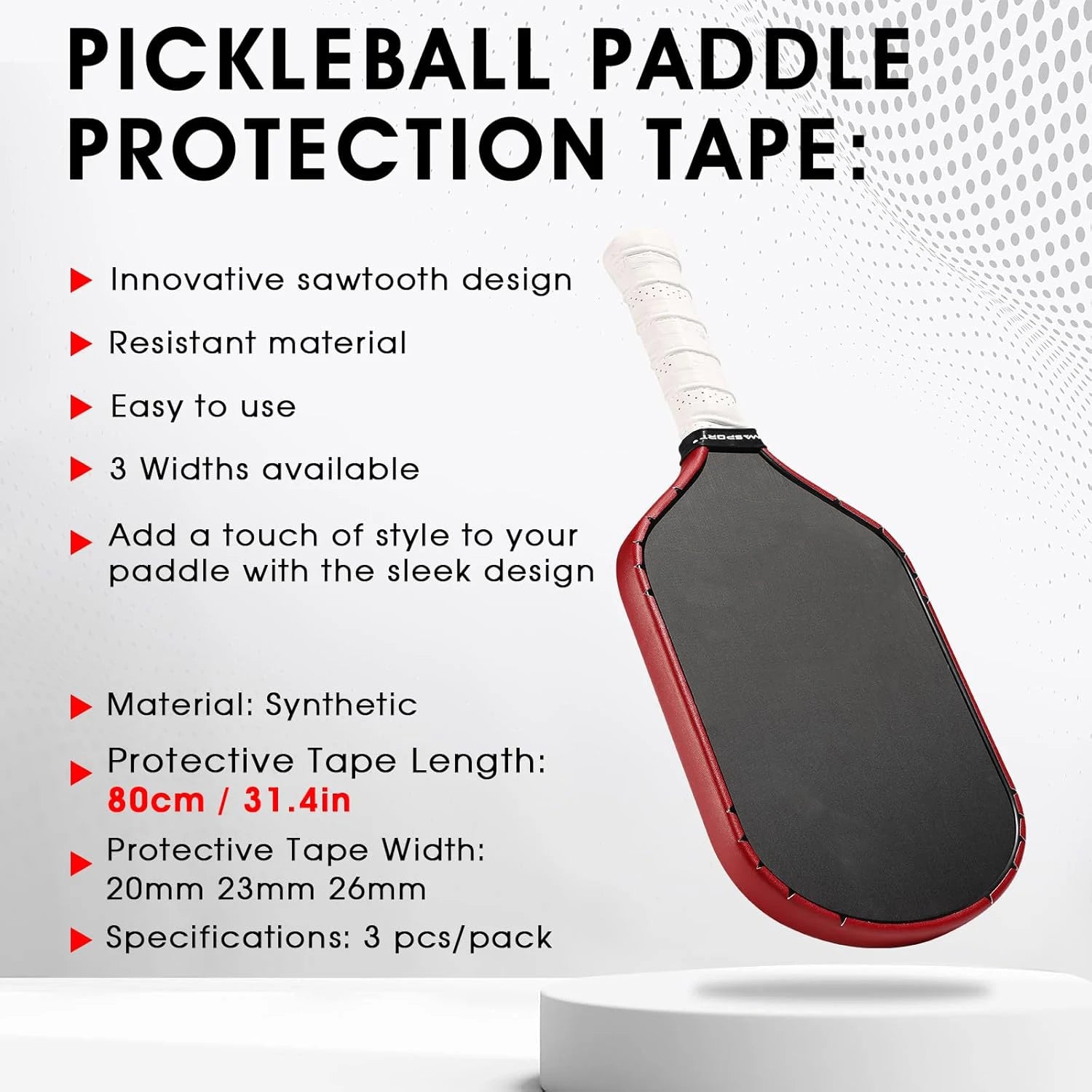 Cinta protectora de borde de Pickleball para Pickleball Padel de 13mm/16mm/19mm-nueva cinta protectora de borde de raqueta Borgoña de Color