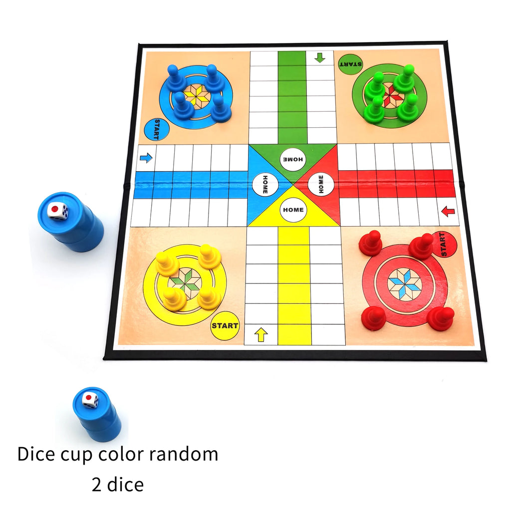 LUDO, juego de estrategia, juego plegable portátil, juegos de mesa, regalo, ideal para viajar, juegos clásicos, tablero de ajedrez