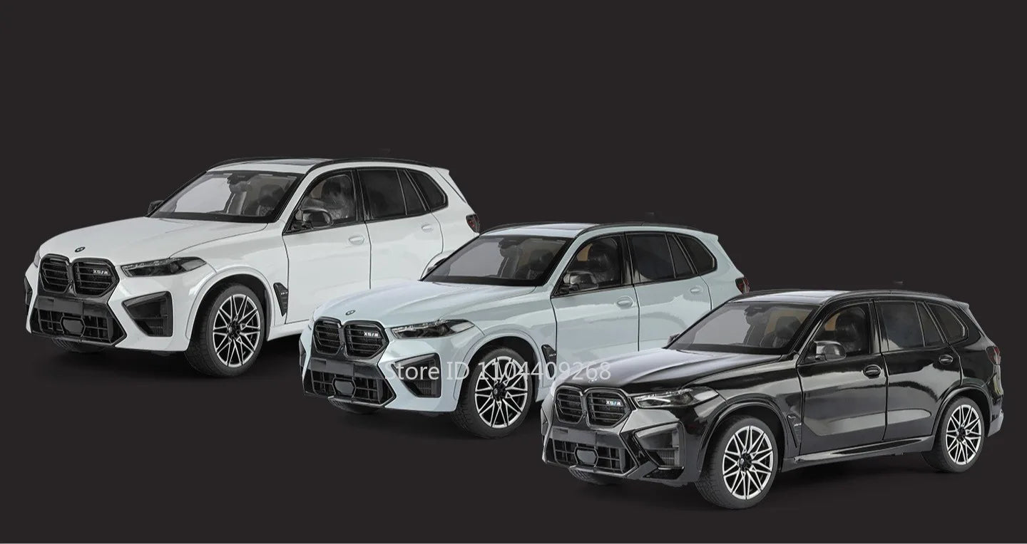 Modelo de coche X5M de gran tamaño 1:18, cuerpo de aleación de juguete, neumáticos de goma, tobogán hacia adelante, absorción de impacto, modelos de vehículos, adornos de escritorio