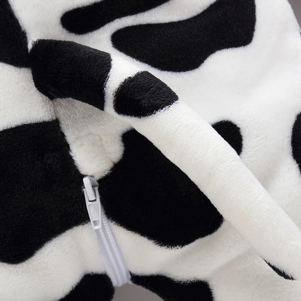 Pijamas térmicos de franela para bebés, ropa de invierno para niños pequeños, monos de ardilla y vaca, mono infantil