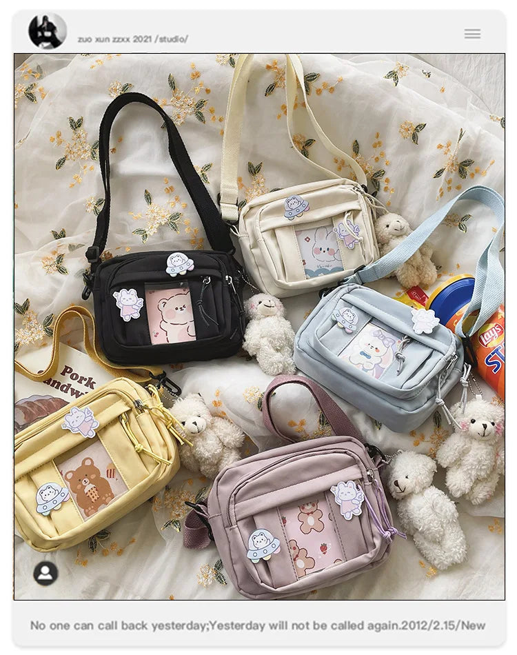 Nuevo Bolso Kawaii para niñas, novedad de 2024, Bolso transparente JK, Bolso cruzado pequeño para mujeres, bolsos y Bolsos de hombro, Bolso Itabag
