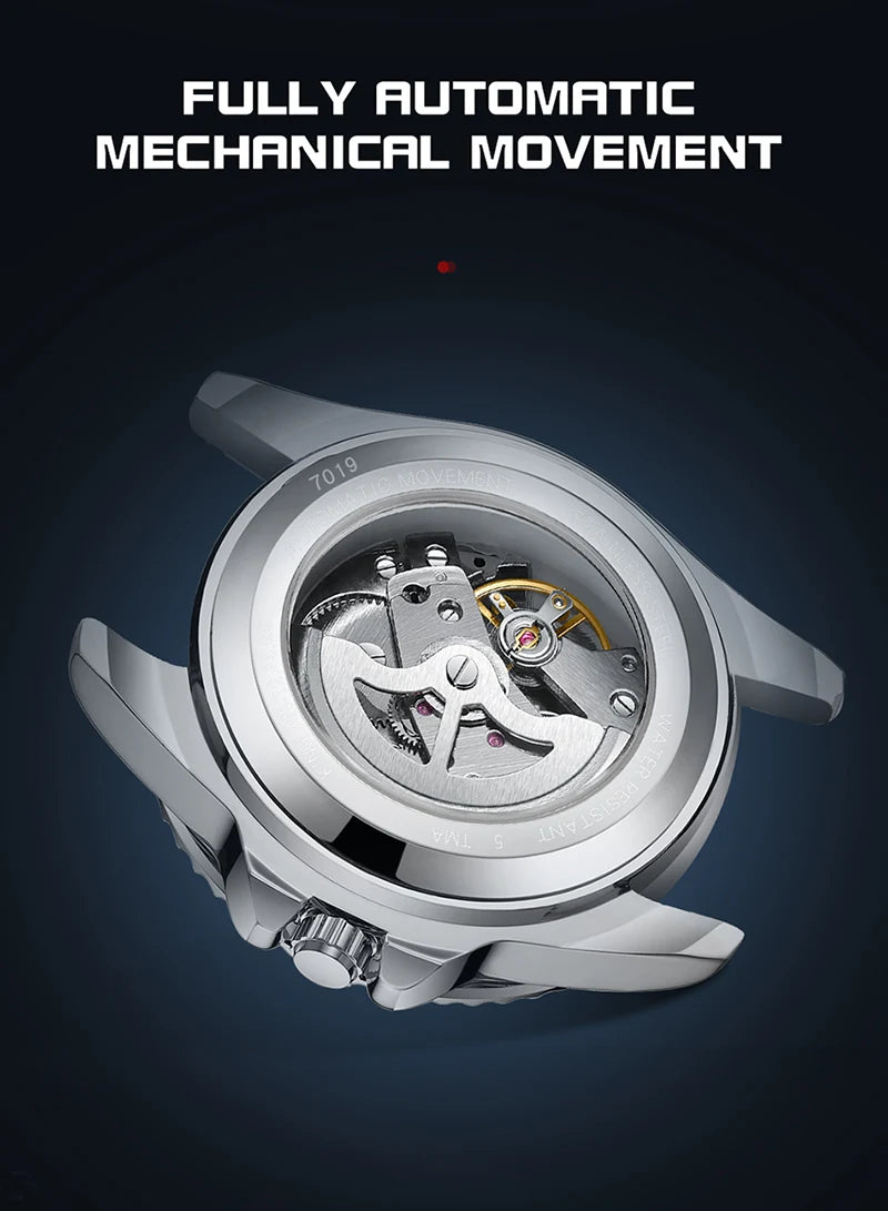 Relojes automáticos de marca de lujo para hombre, reloj mecánico resistente al agua con diseño cuadrado, relojes deportivos elegantes para mujer, reloj Masculino 2026