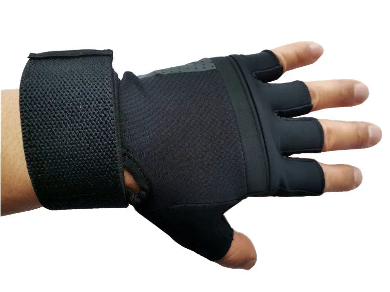 Guantes de Fitness levantamiento de pesas mancuernas culturismo Crossfit Pull Ups entrenamiento guantes de gimnasio para hombre