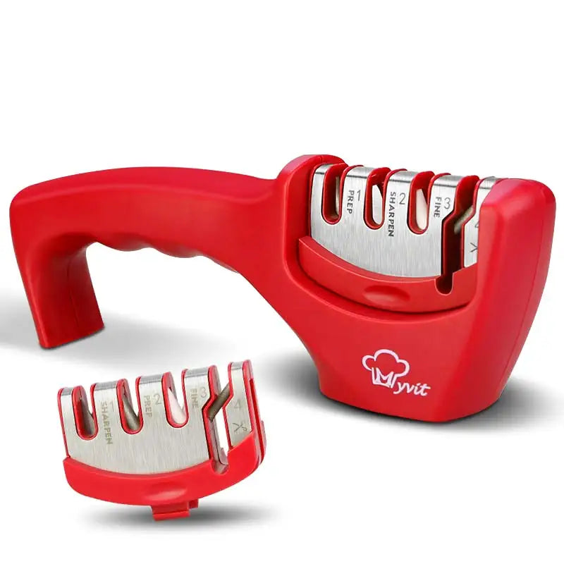 Afilador de cuchillos 4 en 1 con revestimiento de diamante y varilla fina, tijeras, sistema de afilado, cuchillas de acero inoxidable