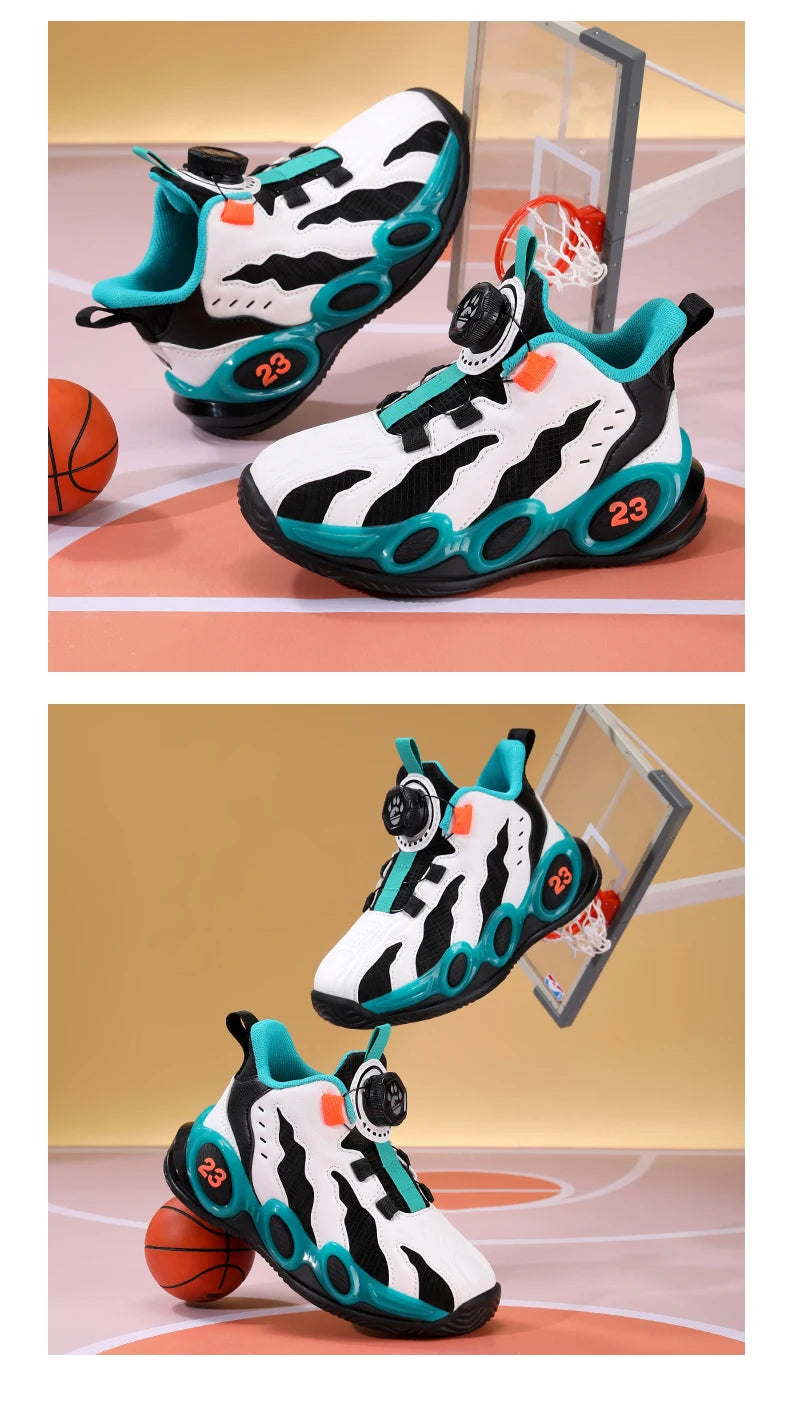 Zapatillas de baloncesto de moda para niños, zapatos deportivos de cuero PU de alta calidad, zapatos casuales para niños y niñas, cómodas zapatillas de gimnasio nuevas