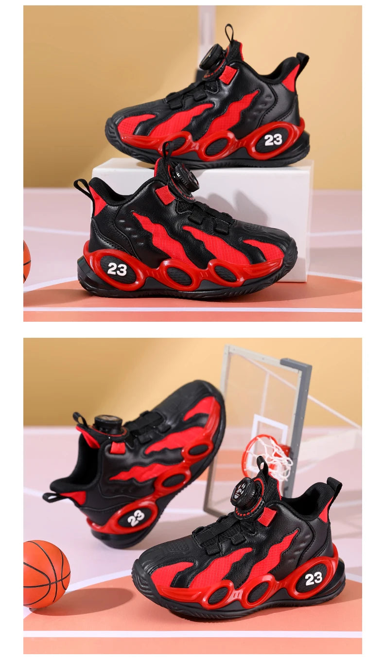 Zapatillas de baloncesto de moda para niños, zapatos deportivos de cuero PU de alta calidad, zapatos casuales para niños y niñas, cómodas zapatillas de gimnasio nuevas