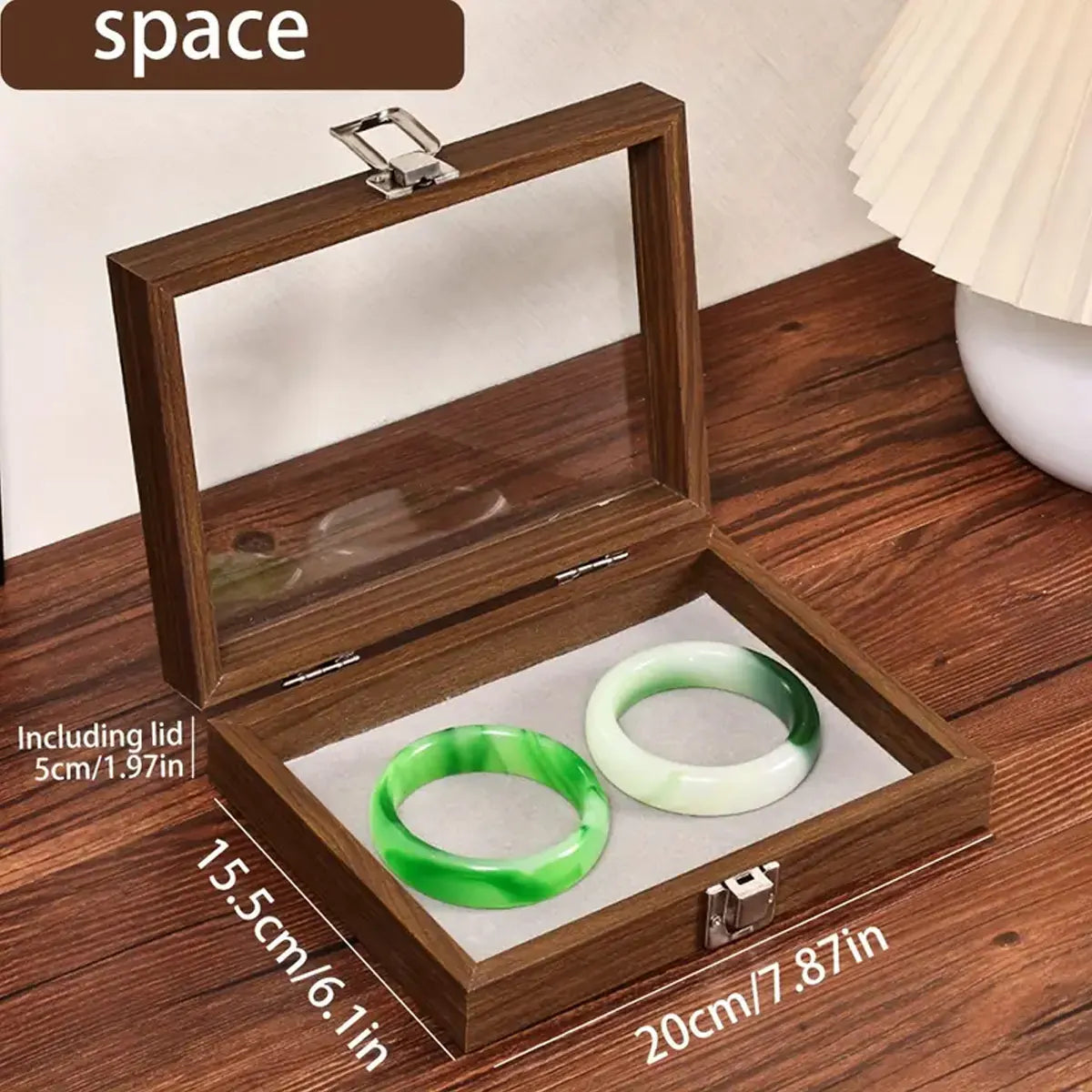 1 unidad, caja de almacenamiento de joyería Vintage, joyero cubierto, caja de anillos, pendientes, pulseras, collares, caja de presentación de madera maciza