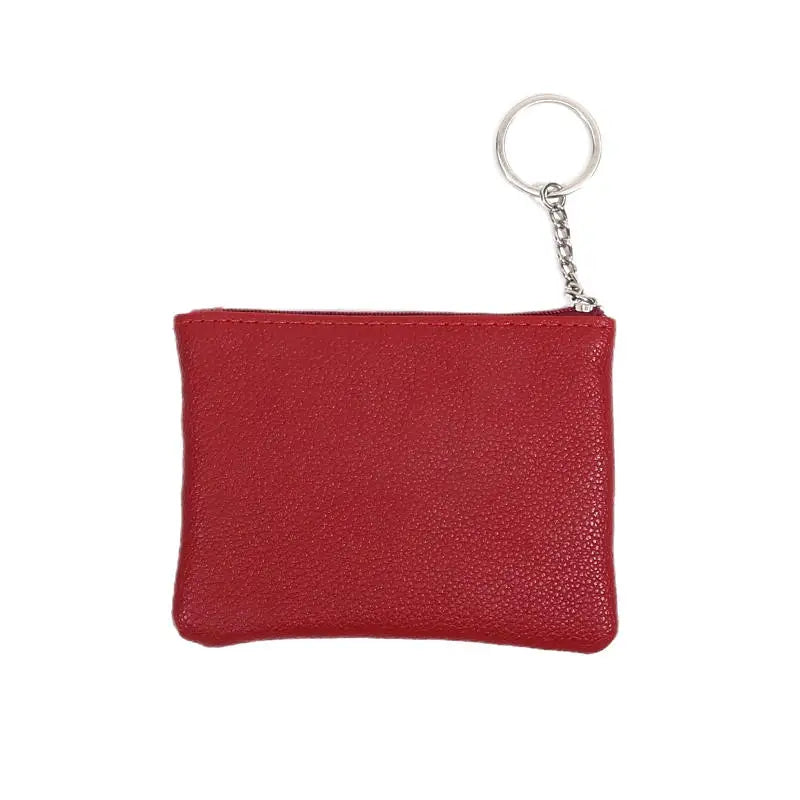 Monedero de cuero PU a la moda, cartera pequeña para mujer, monederos de cambio, Mini bolsas de dinero con cremallera, billeteras de bolsillo para niños, llavero