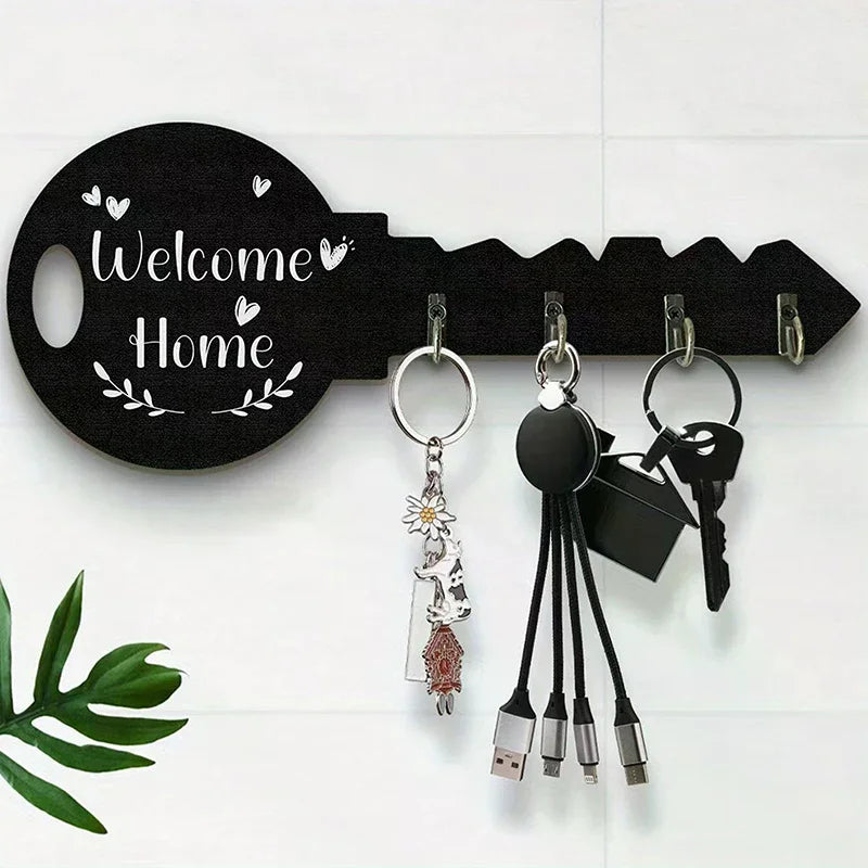 Organizador de almacenamiento, llave creativa, marco de madera, gancho de almacenamiento de pared moderno montado en la pared, estante de almacenamiento colgante Retro de boj para ropa