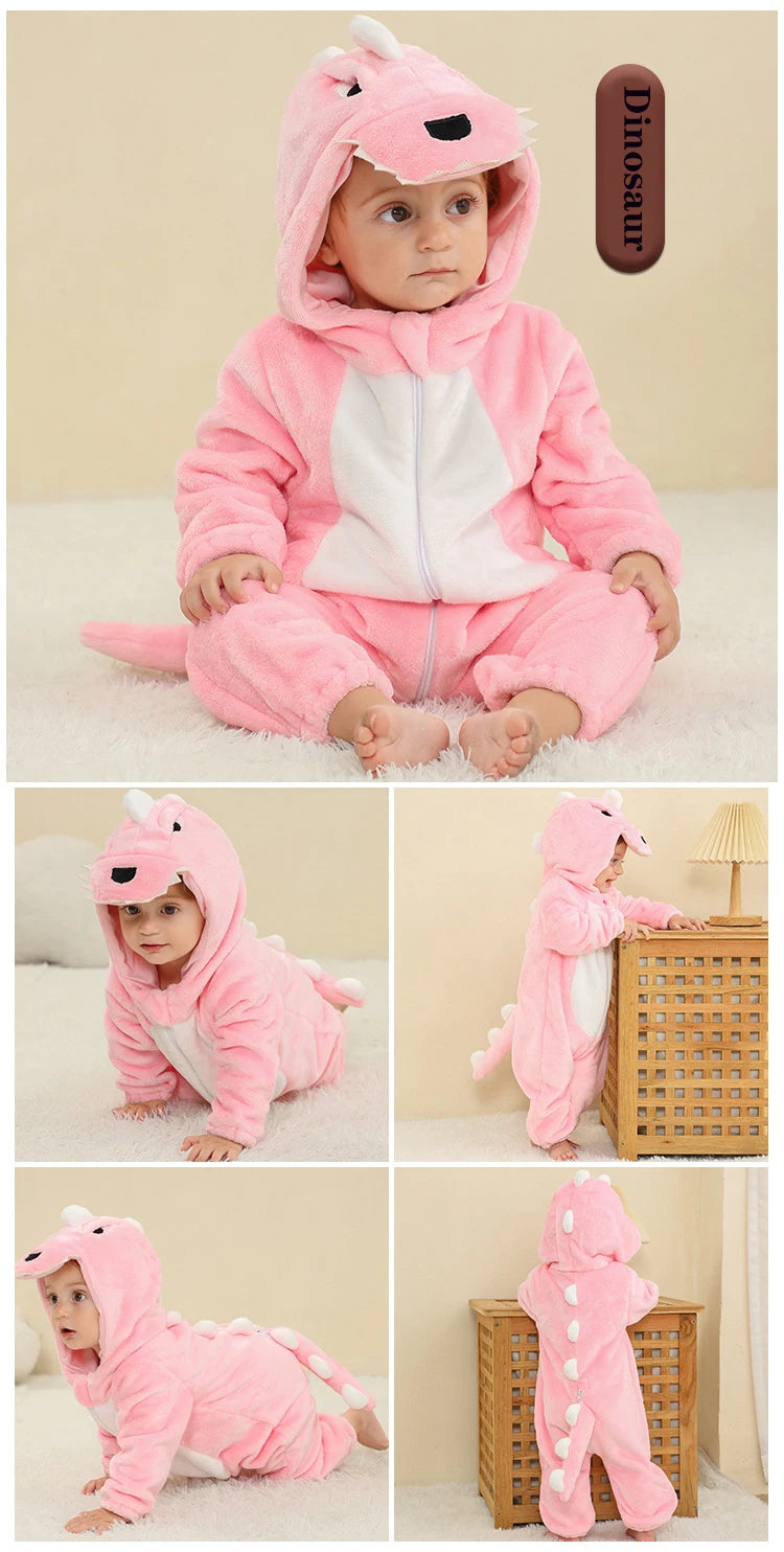 Pijamas térmicos de franela para bebés, ropa de invierno para niños pequeños, monos de ardilla y vaca, mono infantil