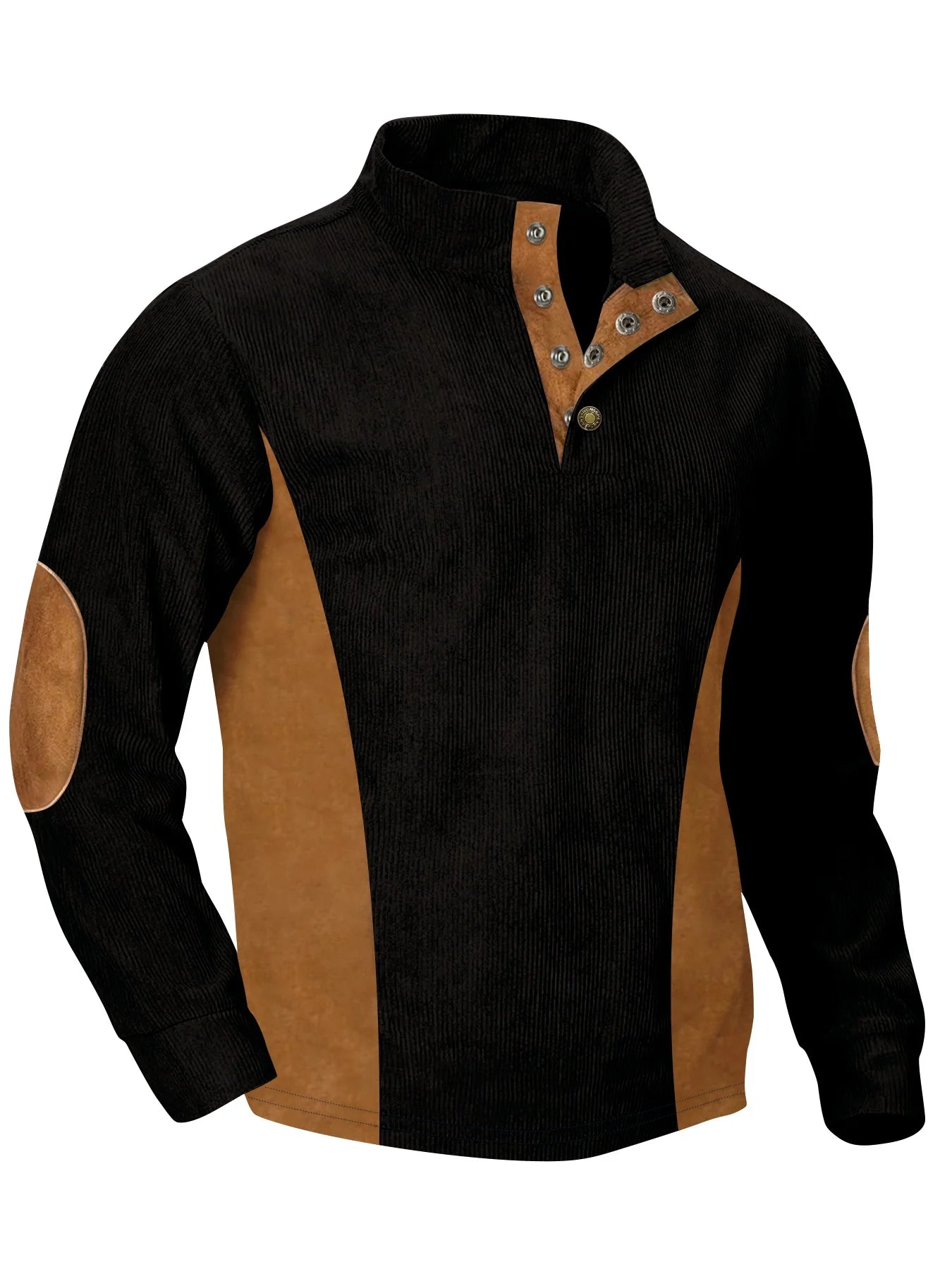 Camiseta de Golf con cuello informal para hombre, ropa deportiva de alta calidad con diseño de rayas de pana, Color puro, primavera y otoño