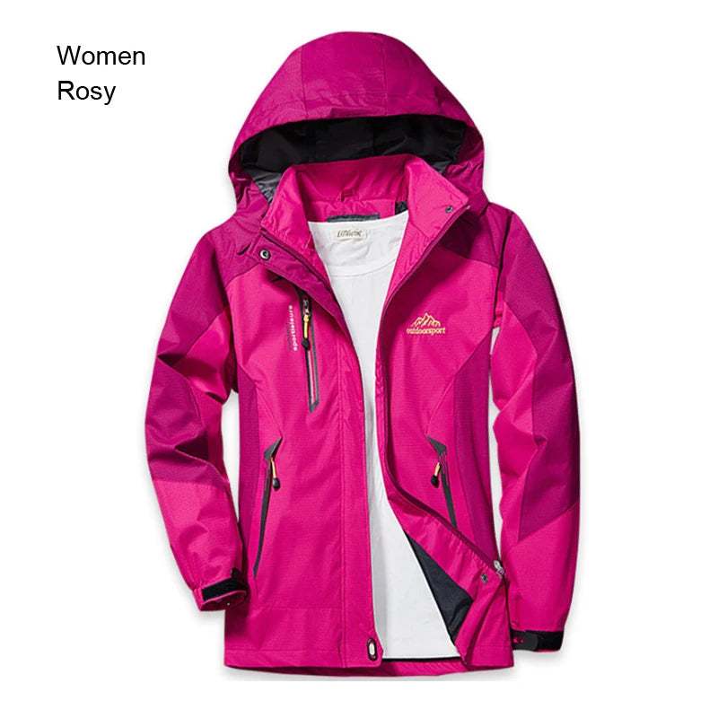 Chaqueta de Trekking para mujer, abrigo de lluvia para senderismo al aire libre, cortavientos impermeable con capucha, Camping, ciclismo, escalada, cálido, otoño