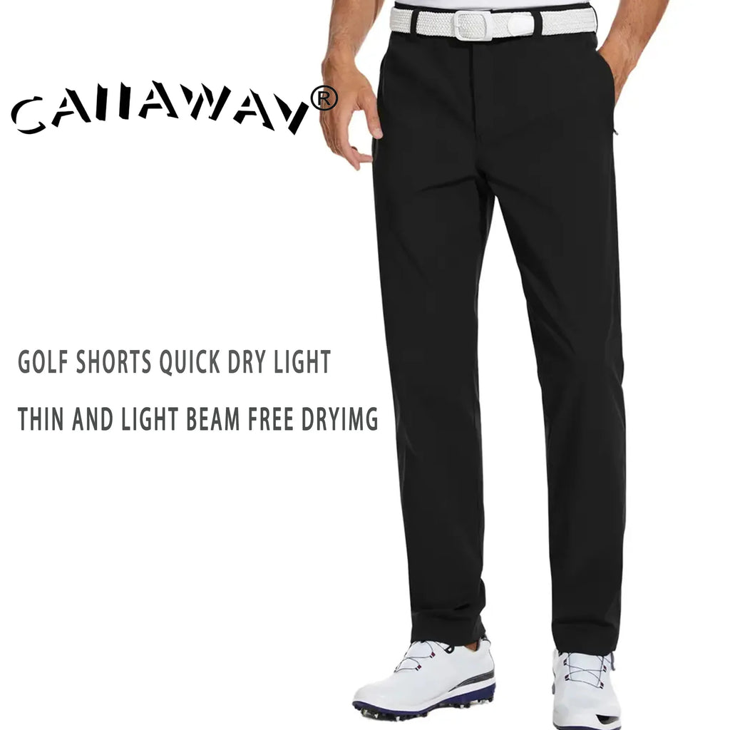 Pantalones deportivos de Golf de verano para hombre, transpirables, de alta elasticidad, para exteriores, corte ajustado y efecto adelgazante