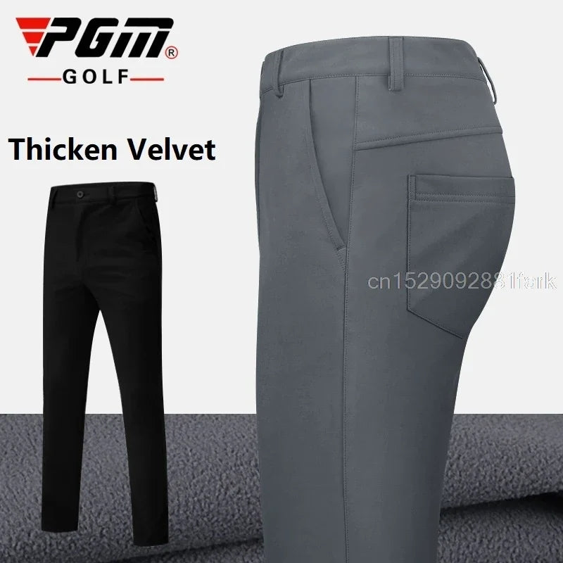 Pgm pantalones de Golf para hombre, pantalones cálidos gruesos impermeables de invierno, además de ropa de Golf de tenis de terciopelo, pantalones cálidos de pelota de Golf para hombre, a prueba de lluvia y nieve