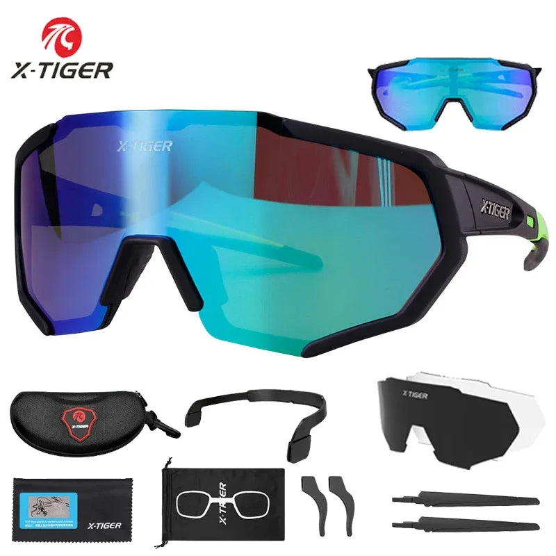 Gafas de sol polarizadas para Ciclismo de montaña para hombre y mujer, lentes de sol de X-TIGER, para carreras