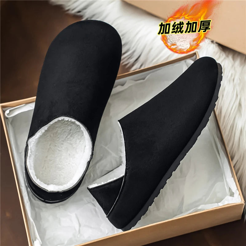 2025 zuecos de moda, zapatillas para hombre, zapatillas planas informales para exteriores, cómodas zapatillas de gamuza de suela gruesa, zapatos de playa antideslizantes para mujer