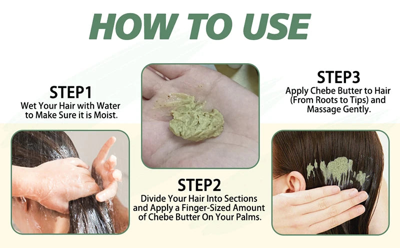 GOIPLE Chebe mantequilla nutre profundamente reparación dañado Anti pérdida de cabello rotura mascarilla de aceite para el crecimiento del cabello para el tratamiento del crecimiento del cabello