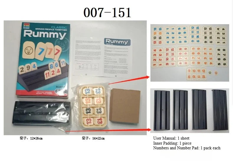 Juego de mesa Digital Mahjong Rummy, tablero de estrategia a juego con números para multijugador, entretenimiento para fiestas sociales, juego nocturno para amigos