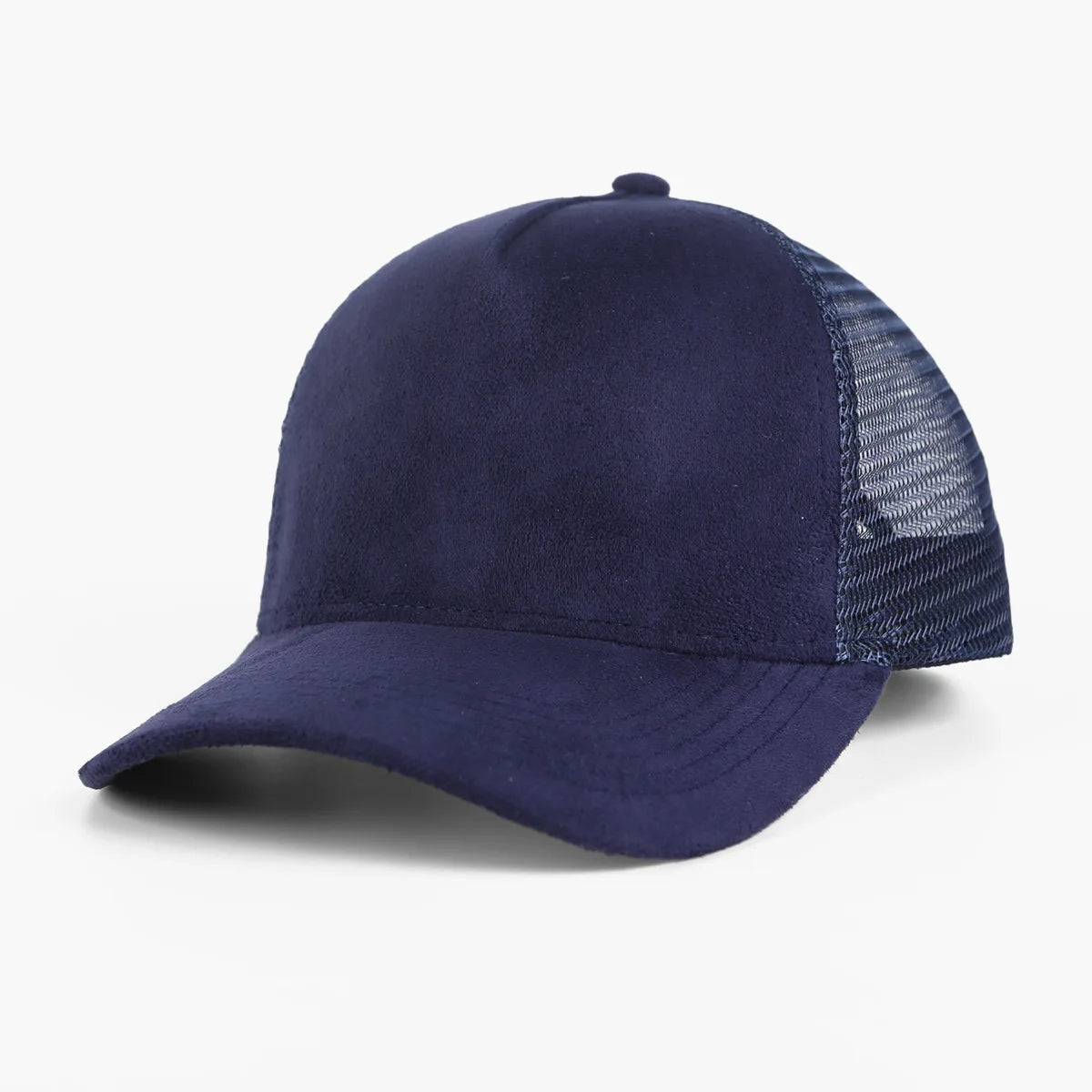 Gorra de béisbol de 1 pieza para hombre, gorra de camionero de gamuza de malla de 5 paneles, gorros para deportes al aire libre para primavera y verano para mujer, gorros de Color sólido