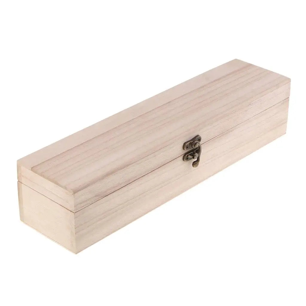 Caja de madera Natural sin terminar, caja de almacenamiento de joyería con cierre de bloqueo para regalos, manualidades, caja de almacenamiento para el hogar