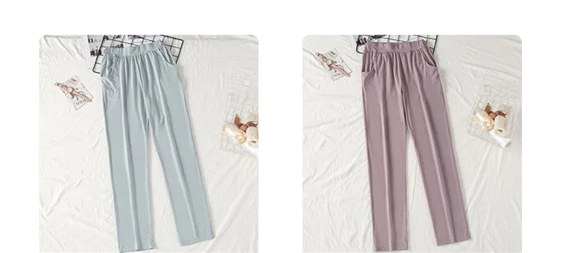 Pijamas de algodón para mujer, pantalones cómodos de talla grande para el hogar, ropa de noche para otoño e invierno, M-3XL