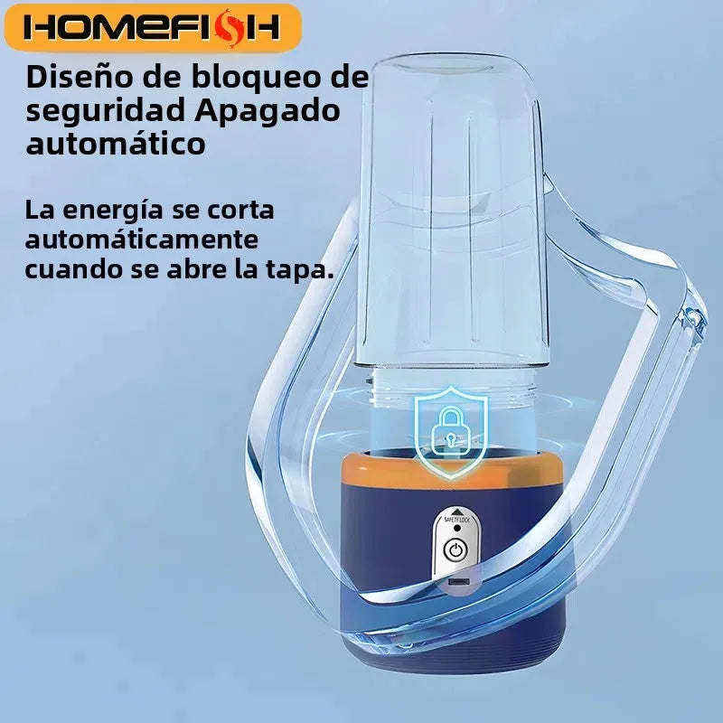 Botella de licuadora portátil, licuadora de jugo multifunción eléctrica de 6 hojas, licuadora de batidos de jugo fresco, trituradora de hielo, procesador de alimentos