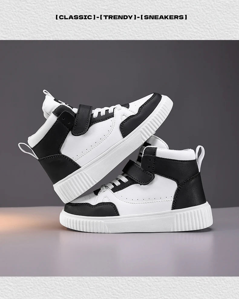 Zapatillas Deportivas para Niños, Zapatillas de Baloncesto de Caña Alta Casuales para Niños y Niñas, Zapatillas de Piel Sintética, Nuevas Zapatillas Deportivas de Moda 2026