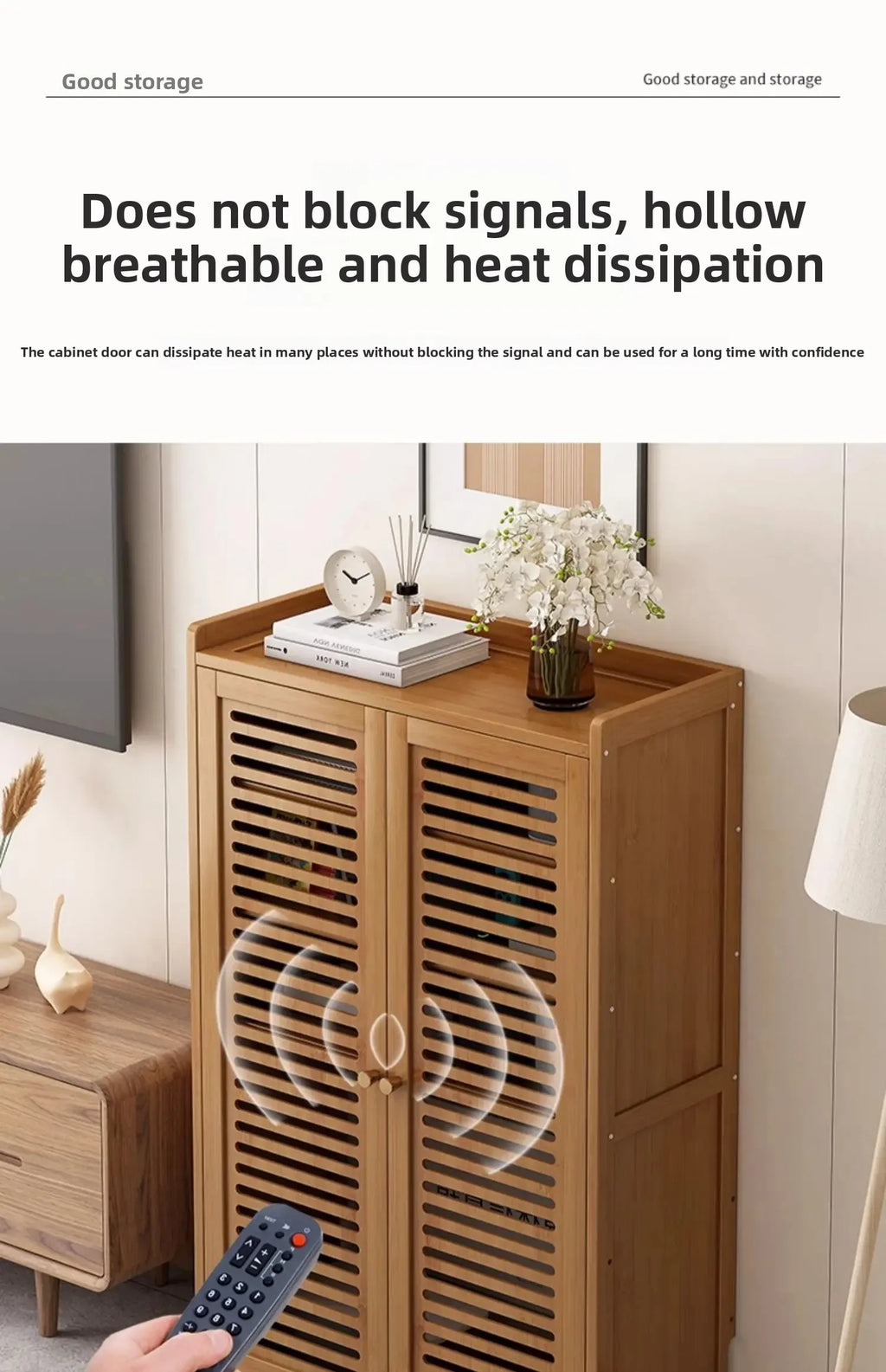 Caja de almacenamiento de enrutador de madera maciza, organizador de gabinete Multimedia, estante multimedia a prueba de polvo, estante de módem WiFi para configuración de electrónica del hogar