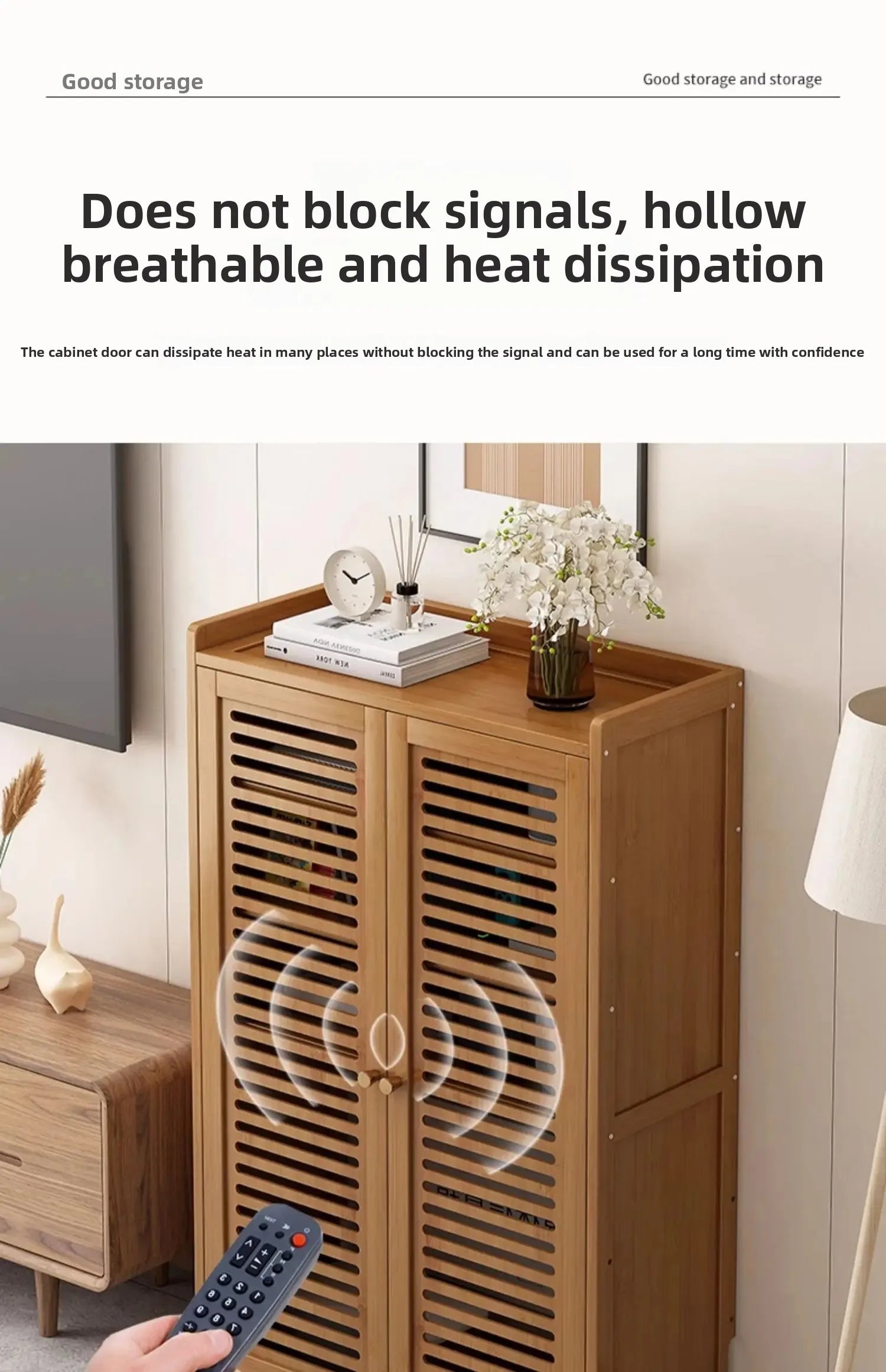 Caja de almacenamiento de enrutador de madera maciza, organizador de gabinete Multimedia, estante multimedia a prueba de polvo, estante de módem WiFi para configuración de electrónica del hogar