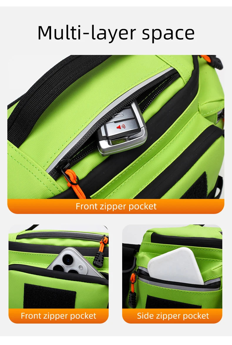 Bolsa de pecho para senderismo para hombre, riñonera de viaje con múltiples bolsillos, para escalada al aire libre, correr, ciclismo, bandolera, bolsa de aparejo con cinturón Molle deportiva