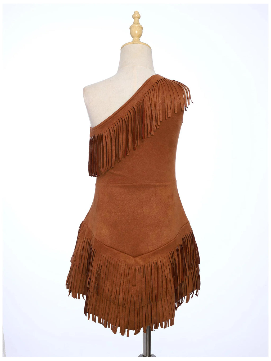 Disfraces indígenos indígenas para niñas, vestidos de Cosplay de Halloween, vestido de princesa de los Indios Savagees de hombre de las cavernas, vestido de gamuza y mangas con borlas