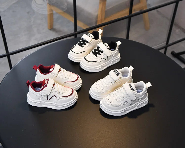 Zapatillas de deporte para estudiantes, suela gruesa y suave, zapatos de baloncesto para niños y niñas, antideslizantes, transpirables, moda 2025, zapatos para correr para niños con gancho y bucle