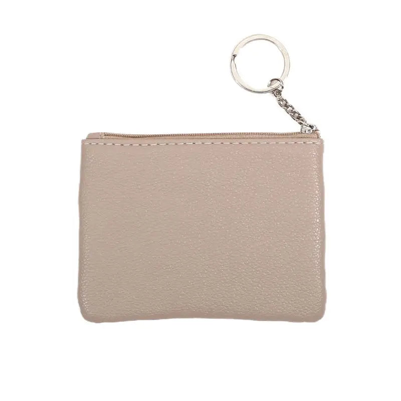 Monedero de cuero PU a la moda, cartera pequeña para mujer, monederos de cambio, Mini bolsas de dinero con cremallera, billeteras de bolsillo para niños, llavero