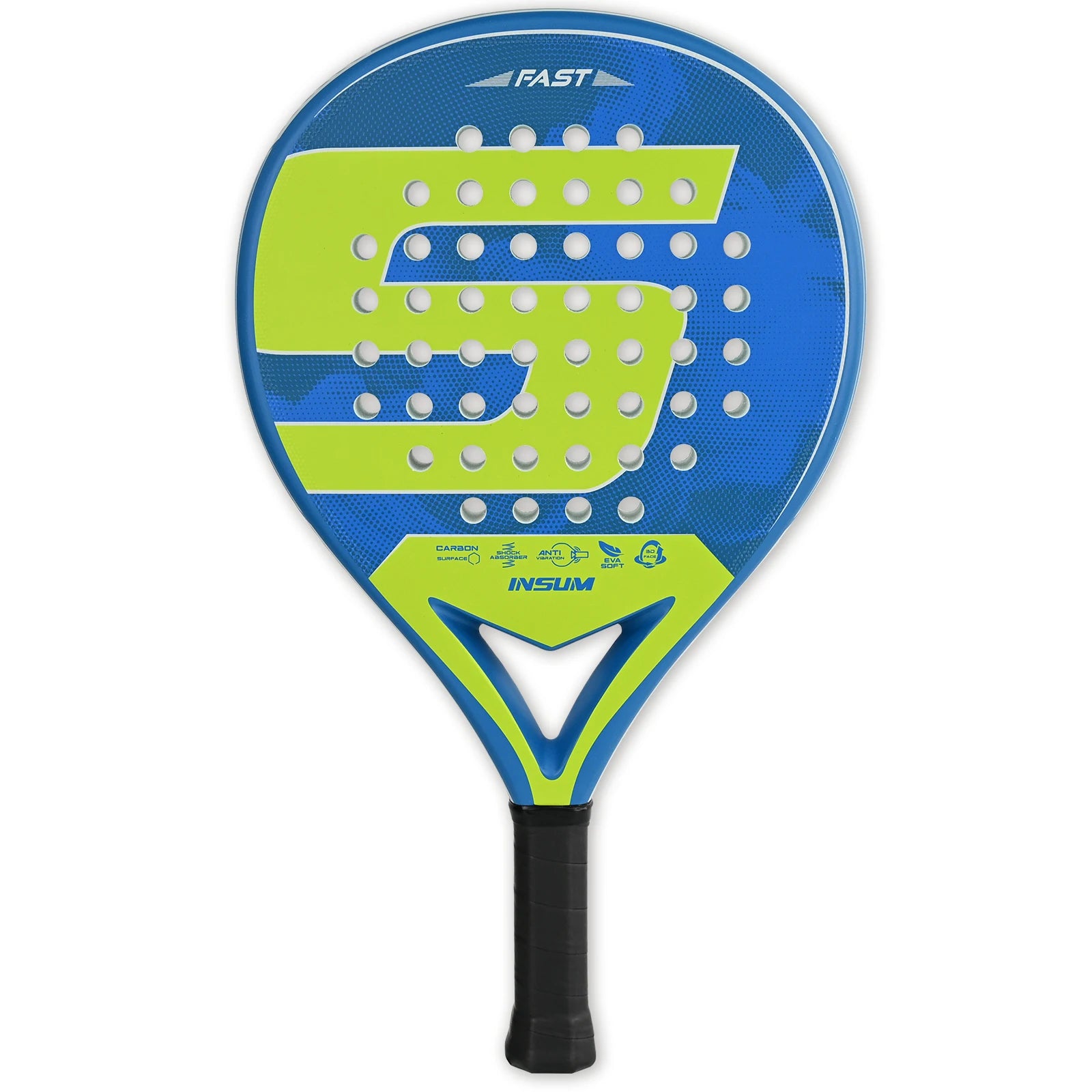 Raqueta de Pádel de Fibra de Carbono, Forma Redonda, Núcleo de EVA, Alto Control, Raqueta de Tenis de Pádel para Jugadores Principiantes