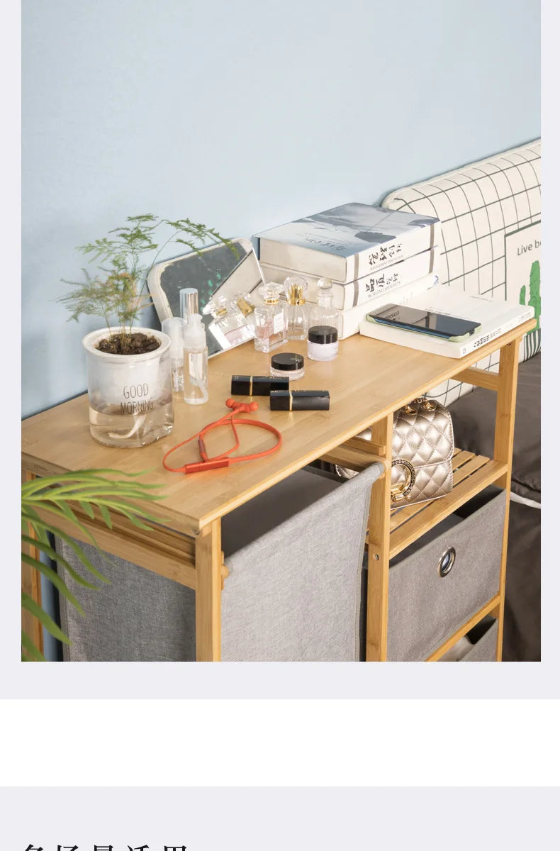 Cesta de lavandería multifuncional de tela de bambú, estante de almacenamiento ordenado para dormitorio, sala de estar, solución organizadora de baño