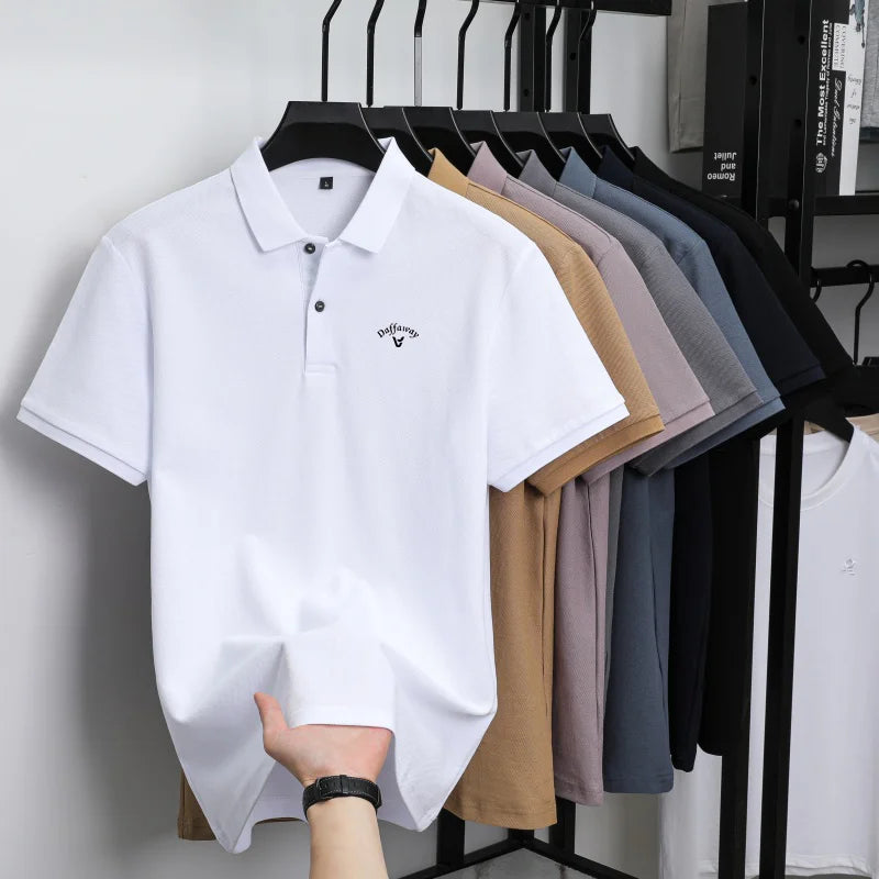 Camiseta polo de marca de golf de manga corta, 100% algodón, informal, para hombre, novedad de verano, estampada, deportiva, cómoda, transpirable, con solapa