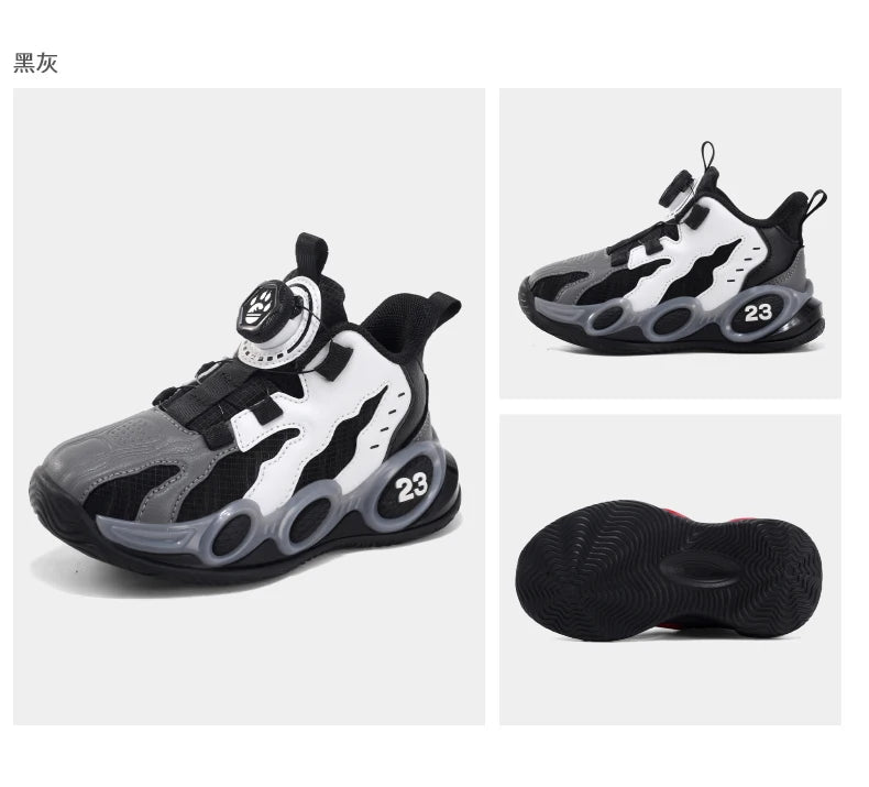 Zapatillas de baloncesto de moda para niños, zapatos deportivos de cuero PU de alta calidad, zapatos casuales para niños y niñas, cómodas zapatillas de gimnasio nuevas