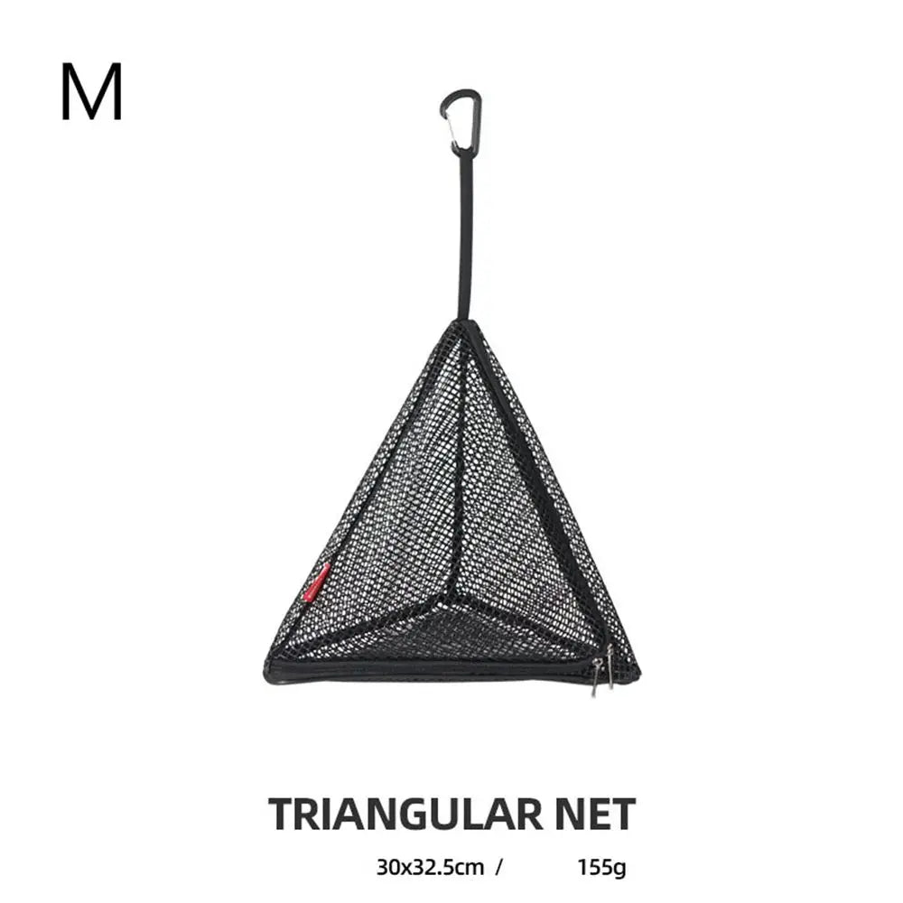 Cesta de cocina para acampar al aire libre, utensilios de cocina plegables triangulares para Picnic, red de secado, bolsa colgante de malla de almacenamiento, organizador de alimentos secos para Picnic