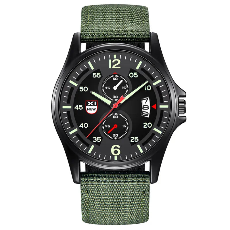 Reloj Hombre genuino marca XINEW relojes para Hombre negro estudiantes niños moda banda de nailon ejército deportes fecha Reloj Reloj Masculino